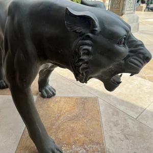 청동 주조 공장 판매 구리 황동 조각 실물 같은 야외 장식 야외 용 청동 포효 호랑이 동상 - Product Image 3