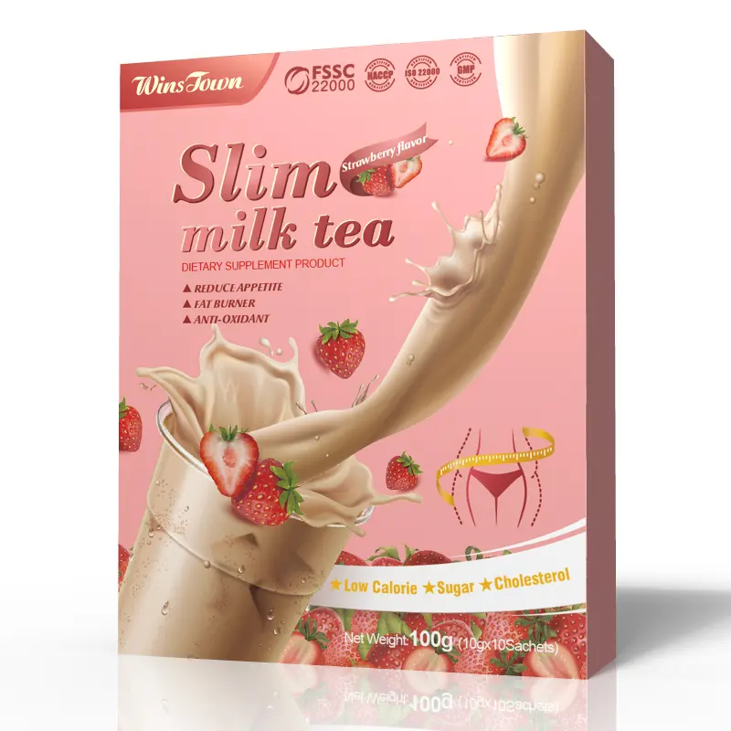 Winstown instant drink weight loss milk tea healthy Strawberry flavor slimming flavored milk tea