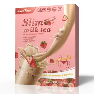 विनस्टाउन इंस्टेंट ड्रिंक वजन घटाने वाली दूध वाली चाय स्वस्थ स्ट्रॉबेरी स्वाद वाली स्लिमिंग स्वाद वाली दूध वाली चाय