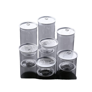 Latas de almacenamiento de plástico PET transparente Tapa de apertura fácil Anillo de tracción de tornillo Apertura conveniente para bocadillos Dulces Galletas Comida Otros artículos - Product Image 4
