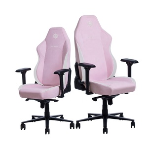 HOBOT <strong>Pink</strong> Fabric Swivel Gaming Office <strong>Chair</strong> Adjustable Armrest Computer Racing <strong>Chair</strong> for Gamers - Product Image 2
