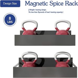 Organisateur magnétique pour réfrigérateur à fixation latérale avec étagères multi-niveaux, idéal pour ranger les épices, les huiles et les condiments dans la cuisine - Product Image 3