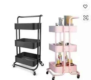 Chariot de rangement mobile simple pour salon de beauté, salle de bain, salon, cuisine et rangement de finition - Product Image 2