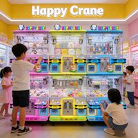 Machine à griffes double couche pour 4 joueurs, à monnayeur, avec éclairage LED néon, machine de jeu d'arcade pour la distribution de peluches