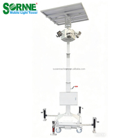 SORNNE Poteau de caméra 4G avec panneau solaire 435W, tour de vidéosurveillance solaire télescopique mobile pour parking