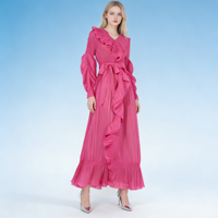 Robe longue plissée asymétrique de style vintage Miyake 2026 pour femme, haute qualité, pour soirée, taille décontractée