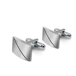 2024 Factory Stock Stainless Steel Square Cuff link Blanks for Engrave of Personalized Cufflinks for Men with Custom Logo