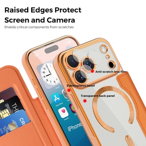 เคสโทรศัพท์แบบกระเป๋าสตางค์หนัง PU แม่เหล็กแฟชั่น สำหรับ iPhone 17 11 12 13 14 15 16 Pro Max 17 Air ฝาหลังใส ป้องกันอย่างดี - Product Image 4