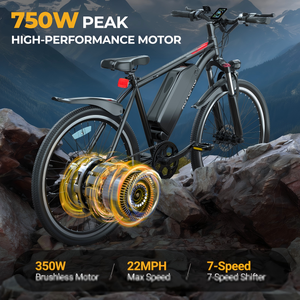Vélo de montagne électrique à roues de 26 pouces, 350W, batterie 48V 9Ah, double suspension, <span class=keywords><strong>VTT</strong></span> tout-terrain, expédition depuis l'entrepôt du Royaume-Uni - Product Image 6