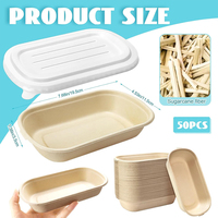 Sélection à chaud mondiale Boîte à lunch européenne personnalisée pour poitrine de poulet et salade Boîte à bagasse de canne à sucre jetable multi-taille