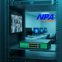Switch Ethernet Apilable AI POE de 10 Puertos 10/100Mbps con 2 Uplinks Gigabit, Protección contra Rayos de 6KV, Extensión de 250m y Capacidad de 7.2G en Stock