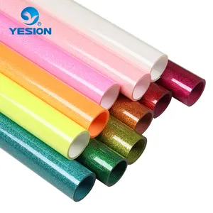 YESION מפעל ישיר מכירה vinil textil htv לחמניות חום העברה ויניל גליטר עבור בד