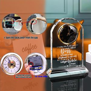 Dekorative Edle Tisch-Architektur-Kristalluhr mit Individualisierung für Feiertagsgeschenke - Product Image 3