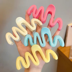 New Ins <b>Style</b> Premium Cream Wave Hair Claw Large Shark Clip Back <b>Head</b> Bun Hairpin Hair Accessories - Product Image 1