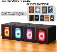 Boîte de Rangement Torson pour Cartes Yu-Gi-Oh! et Magic: The Gathering en Cuir PU avec Fenêtre, 2 Séparateurs et Fermeture Magnétique