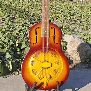 <span class=keywords><strong>Guitare</strong></span> résonnante à cône unique Aiersi, corps en laiton couleur soleil, trous de son Duolian F - Product Image 1