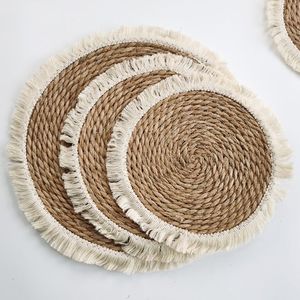 حصير مكان بوهيمي مخصص مفارش منسوجة للبيع بالجملة حصير للأعشاب البحرية - Product Image 1