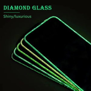ฟิล์มกระจกนิรภัย Luminous Bling Diamond Edge HD ป้องกันรอยขีดข่วน 9H สำหรับ <span class=keywords><strong>iPhone</strong></span> <span class=keywords><strong>11</strong></span> Pro 12 13 14 15 16 Pro Max 17 Air - Product Image 2