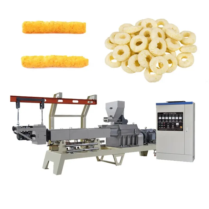 Twin screw extruder prices puffed corn chips snacks food making machine puff snack food extruder machines