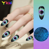 Pigment inorganique magnétique YICAI 5D à l'oxyde de fer, effet caméléon, pour nail art, revêtement cuir, poudre scintillante, couleur œil de chat
