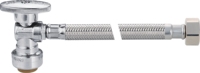 820003-02 Vanne droite à raccord rapide 1/2" x 1/2"FIP, Tuyau flexible métallique tressé en acier inoxydable 304, CUPC NSF pour alimentation de robinet