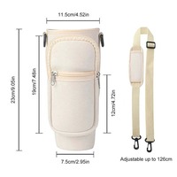 Porte-gobelet portable 40 oz en néoprène avec sangle d'épaule amovible, poche pour téléphone et cartes, et porte-clés en D