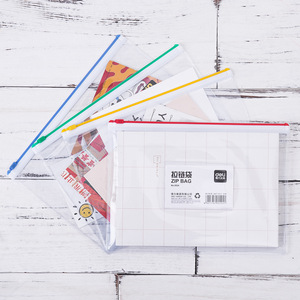Deli Document Bag A4 Zippered PVC Transparent With Card Slots Office Stationery - Product Image 3