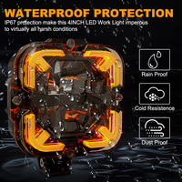 LOYO Ambre DRL LED Projecteurs Carrés Lampes de Travail Anti-Brouillard pour Camion Pick-up SUV VTT UTV Bateau Tout-Terrain Feux de Conduite LED