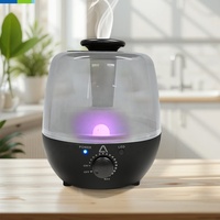 Diffuseur d'arômes, humidificateur d'air, humidificateur évaporatif, lumière d'ambiance LED multicolore, utilisation hôtelière, capacité 0,5-2,0 L, <36 dB