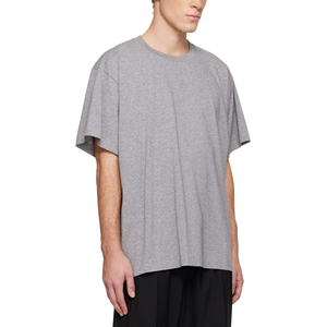 T-shirt en jersey de coton à col rond côtelé, impression personnalisée du logo, épaules tombantes, t-shirts surdimensionnés épais pour hommes - Product Image 4