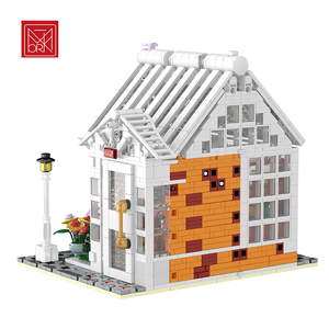 XMORK 1593 Pezzi Serie City, Modello di Serre Illuminata dal <span class=keywords><strong>Sole</strong></span> con Fioreria, Blocchi da Costruzione con Luci, Decorazione da Scrivania in Plastica - Product Image 5