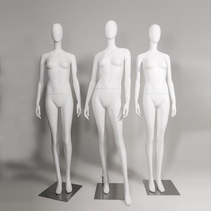 <span class=keywords><strong>Mannequin</strong></span> féminin élégant en fibre de verre avec perruque amovible, torse double usage chauve et ondulé pour vitrine de magasin - Product Image 5