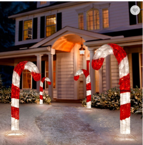 एलईडी प्रबुद्ध कैंडी canes 2D प्रकाश क्रिसमस आकृति प्रकाश बाहर दरवाजा सजावट के लिए - Product Image 6