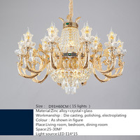 Lustre suspendu européen de luxe en cristal LED, lampe moderne pour la maison, le salon, la salle à manger, la chambre à coucher, décoration