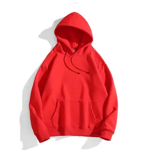 hochwertige stickerei stich logo individuell für kapuzenpullover mehrere farben übergroße herren hoodie blanko schlicht hellrot hoodies