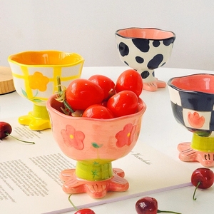 Cuenco <span class=keywords><strong>de</strong></span> cerámica para helados, creativo, personalizado, para el hogar, para ensalada <span class=keywords><strong>de</strong></span> yogurt, postre, venta directa <span class=keywords><strong>de</strong></span> fábrica - Product Image 2