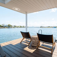 Bateau-Maison de Luxe en Aluminium pour Hôtel Flottant Airbnb, Visite Aquatique avec Climatisation, Plateforme Ponton et Moteur Hors-Bord