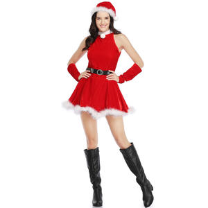 Costume de Noël <span class=keywords><strong>Sexy</strong></span> Costume de Noël Lady Santa Claus Holiday Stage Show Costume de Noël - Product Image 4