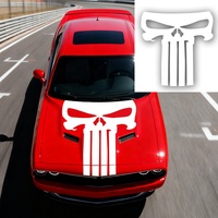 1 autocollant de capot de voiture en vinyle découpé à la forme de logo/badge de crâne, écologique, imperméable et résistant aux rayures, personnalisable pour portière latérale