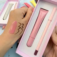 Kit de gloss à lèvres repulpant 3-en-1 en gros avec tube tonal et boîte, étiquette privée, couleurs variées et enrichi en peptides
