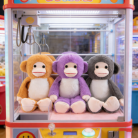 Boneka Monyet Lucu 8 Inci, Mainan Hewan Boneka, Mainan Kartun Anime untuk Mesin Cakar