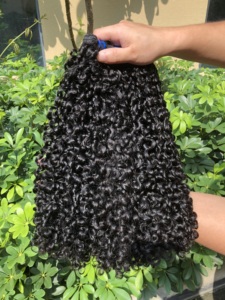 阿里巴巴批发女性美发产品双纬小精灵卷曲巴西人发束小精灵卷发价格便宜 - Product Image 4