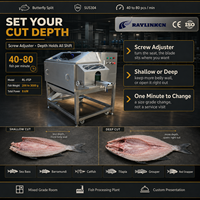 Fendeuse de Poisson Acier Inoxydable 304 Poisson Entier sans Tête Profondeur de Coupe Réglable pour Bar Tilapia Poisson-chat