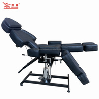 Table de massage commerciale multifonctionnelle inclinable et réglable en cuir PVC noir robuste, pivotante à 360°, pour écoles