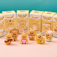 Porte-clés en PVC Ours en peluche crémeux, pendentif de sac à dos en peluche de dessin animé pour étudiant, cadeau en gros, jouet surprise en sachet mystère