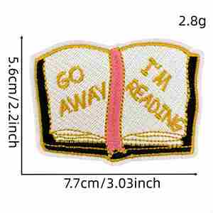 Parche Termoadhesivo Bordado con Diseño de Dibujos Animados de Lectura de Libros, Accesorios para Ropa - Product Image 6
