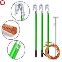 Kit de mise à la terre portable isolé en cuivre avec tige de court-circuit et double ressort 400V 10KV 35KV pour la protection électronique