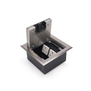 Boîtier électrique encastré au sol avec couvercle autobloquant en acier inoxydable pour bureaux et salles d'exposition - Product Image 3