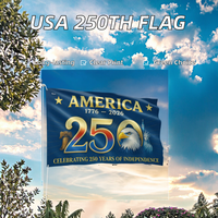 Drapeau de l'Amérique pour le 250e anniversaire de l'indépendance 1776-2026, imprimé numériquement en polyester avec mât en aluminium, vente en gros d'usine, logo personnalisé