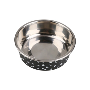 Tazón para Mascotas de Acero Inoxidable Resistente Kind SS003542 con Base de Goma Negra y Diseño de Huellas para Perros y Gatos - Product Image 1